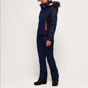 NWT SUPERDRY SZ 4/US, 8/UK Ski Pants Blue and Pink